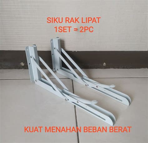 Jual Siku Rak Lipat In Siku Besi Tebal Putih Folding Bracket Di