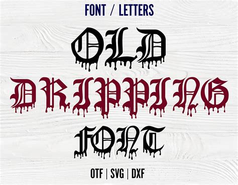 Old Dripping Font otf Blood letters svg Halloween svg Blood Etsy México