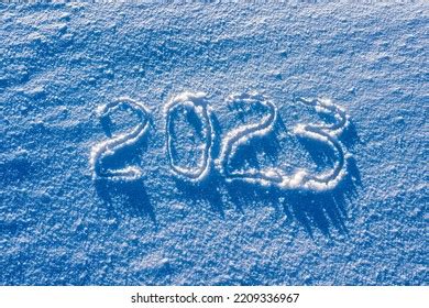 Number 2023 Written Snow Illuminated By Stock Photo 2209336967 ...