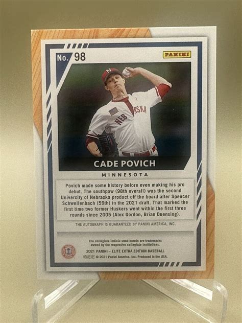 CADE POVICH 2021 Panini Elite Extra Edition AUTOGRAPH 98 EBay