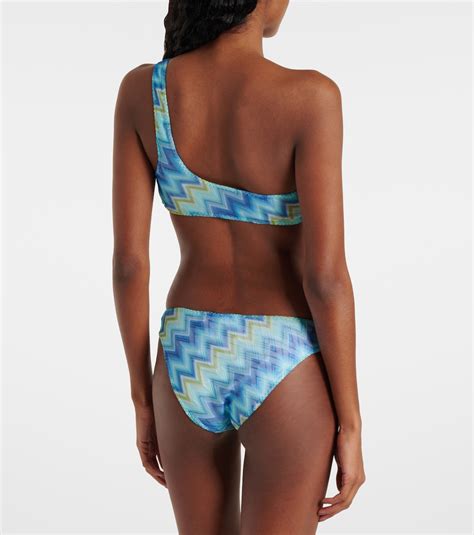 Zigzag One Shoulder Bikini In Multicoloured Missoni Mytheresa