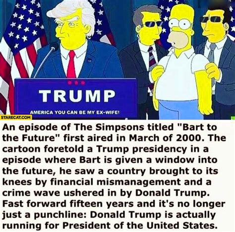 The Simpsons Bart to the future Donald Trump running for president of the USA | StareCat.com