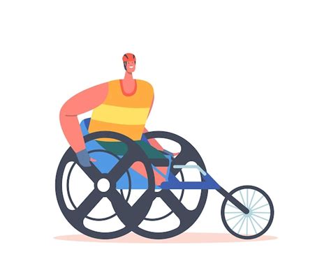 Premium Vector Paralympic Athlete Sitting On Racing Wheelchair