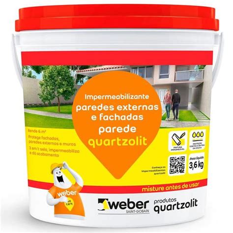 Impermeabilizante Para Parede Branco 3 6kg Quartzolit