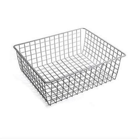 Rectangular Rust Proof Polished Stainless Steel Wire Storage Baskets At