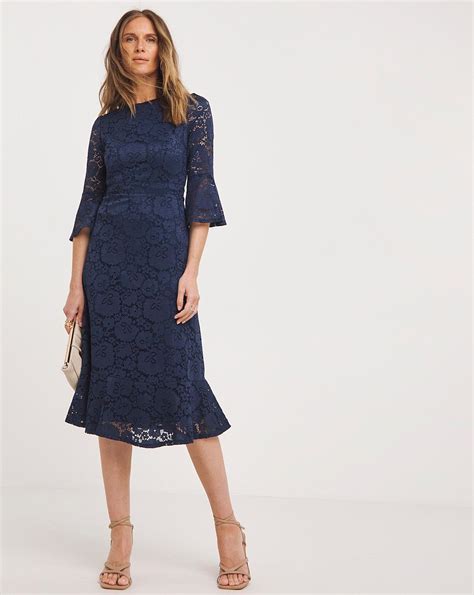 Joanna Hope Navy Lace Midi Dress Ambrose Wilson