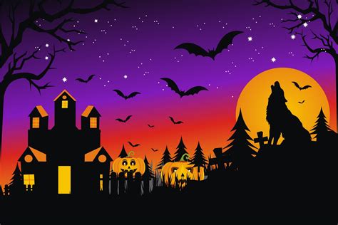 Halloween Background with the Wolf Graphic by herubintang24 · Creative ...