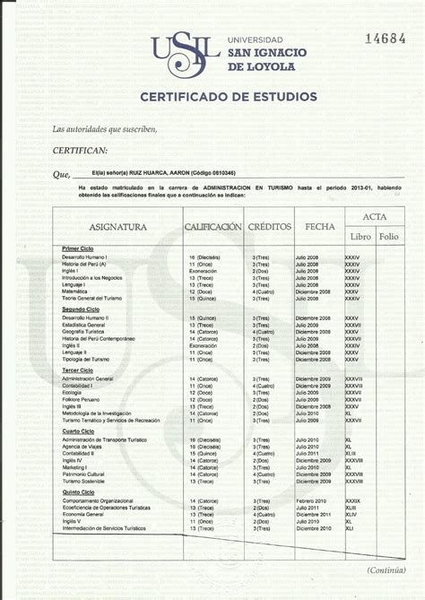 Formato Certificado De Estudio Word