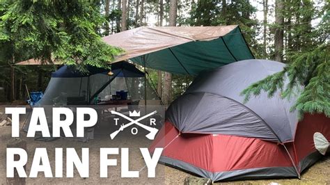 Tarp Rain Fly How To Set Up A Tarp Canopy For Camping Youtube