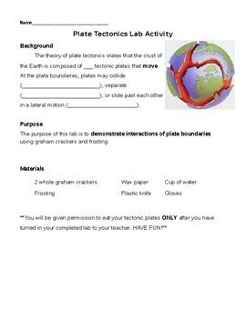 Plate Tectonics Graham Cracker Lab By Be R Tpt