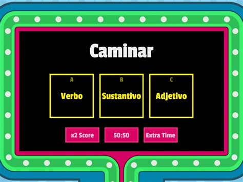 Sustantivos Adjetivos Y Verbos Gameshow Quiz