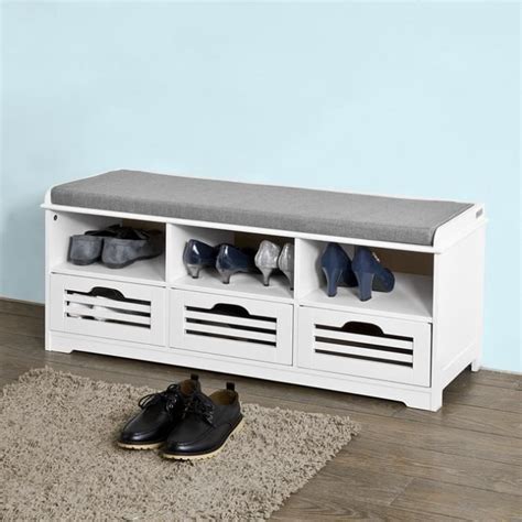 Sobuy Fsr W Meuble D Entr E Banc De Rangement Chaussure Avec