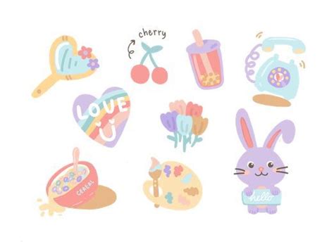 An Assortment Of Stickers With The Words I Love You And Various Things