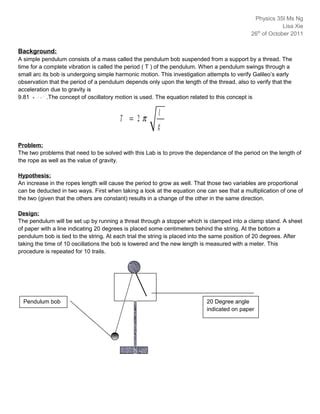 Ib Phyiscs Sl Pendulum Lab Pdf