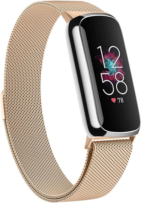 Togomal Metal Loop Bands Compatible With Fitbit Luxe Bands Women Men