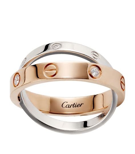 Cartier Multi White Gold Rose Gold And Diamond Love Ring Harrods Uk