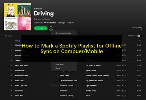 Guide How To Mark A Playlist For Offline Sync On Spotify