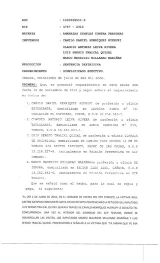 Sentencia Amenazas Testigo Protegido PDF