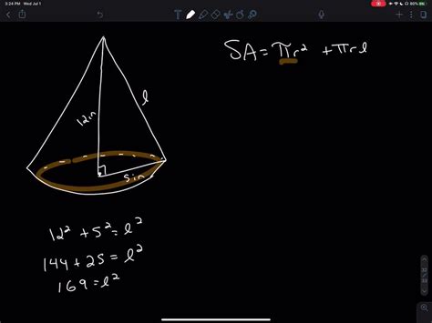 Solved Determine The Volume And Total Surface Area Of A Cone Of Radius