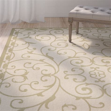 One Allium Way Rhine 6000 Cream/Green Area Rug | Wayfair