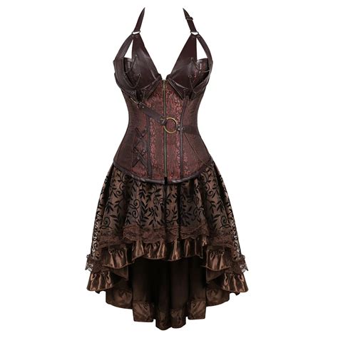 Vestido De Cuero Marr N Steampunk Para Mujer Traje De Pirata Marr N