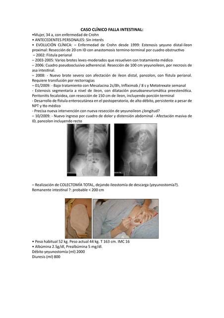 Caso Clínico Falla Intestinal Ciencias De La Salud Udocz