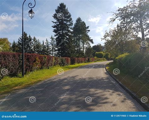 Countryside Road in a Village of Normandy Stock Image - Image of mobile ...