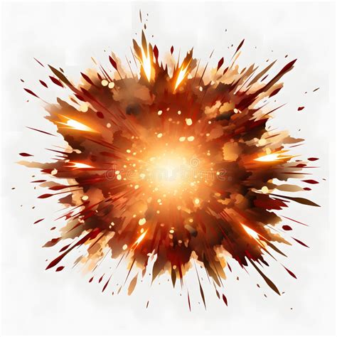 Realistic Fiery Explosion of Dynamite with Sparks on a White Background ...