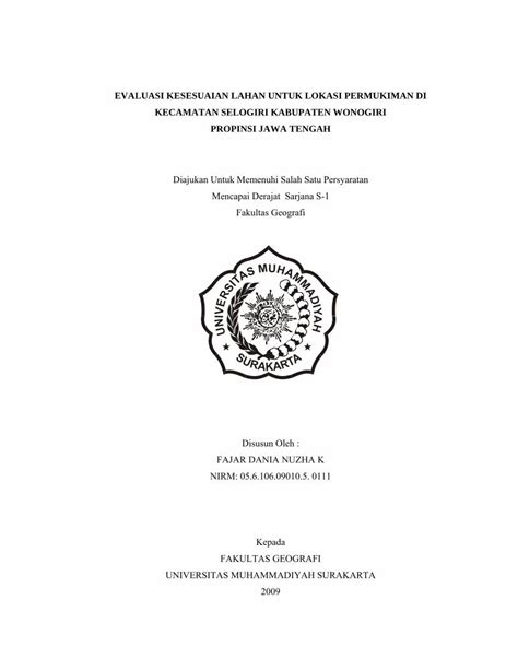 PDF EVALUASI KESESUAIAN LAHAN UNTUK LOKASI Eprints Ums Ac Id 6511 1