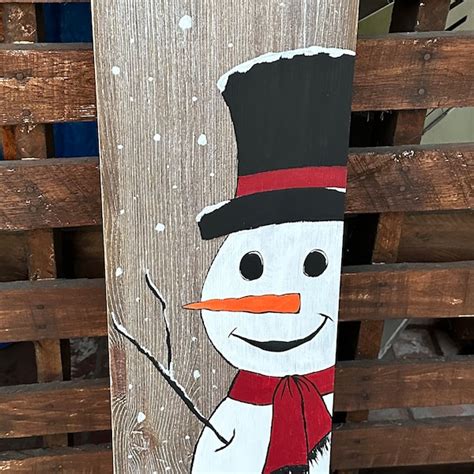 Snowman Porch Sign Etsy