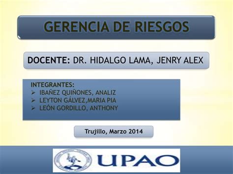 Gerencia De Riesgos Semana Ppt Descarga Gratuita