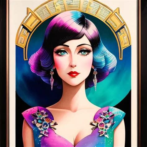 Art Deco Poster Cartoon Painting Made By Luis Rojo Openart