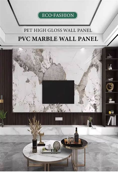 Pvc Material High Glossy Laminas De Pvc Marmolizadas Uv Marble Mm Pvc