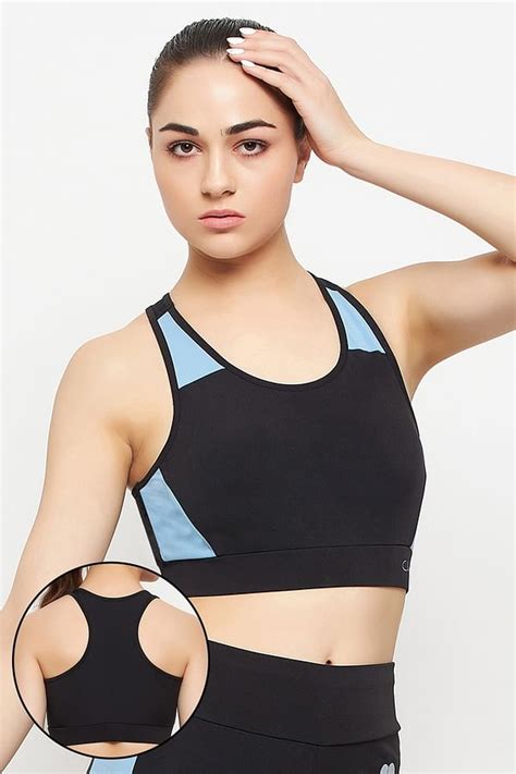 Buy Medium Impact Padded Racerback Sports Bra in Black Online India ...