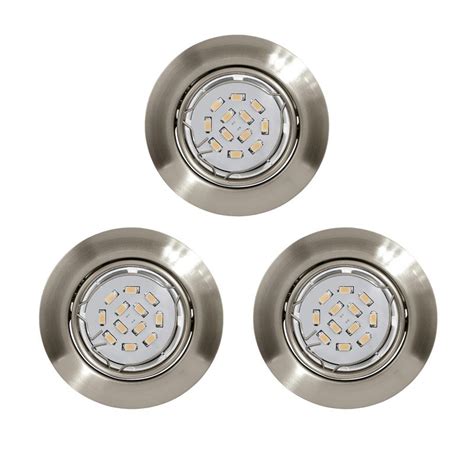 Spot De Plafond Led Peneto Round Cm Lot De Nickel Mat Par Eglo