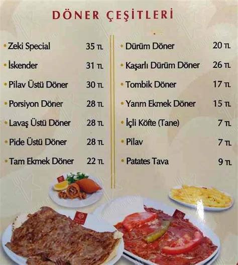 Menu At Donerci Zeki Usta Istanbul