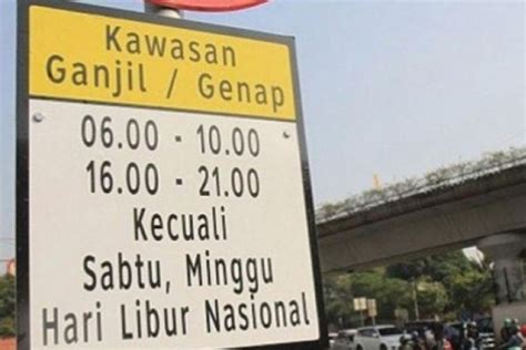 Ganjil Genap Jakarta Kembali Berlaku Pekan Ini