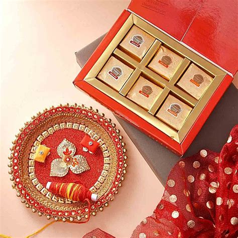 Pooja Thali With Sweets And Teeka Uae Gift Pooja Thali With Sweets