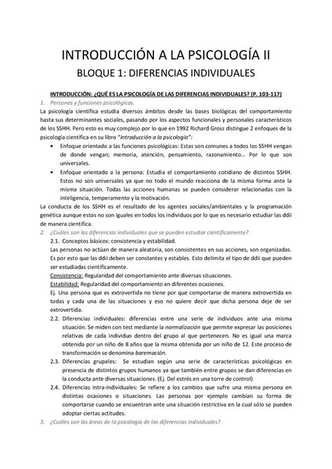 Introducción A La Psicología 2 2 Bloques Apuntes De Psicología