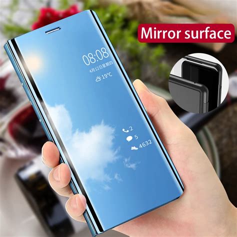 Funda De Teléfono Con Vista Inteligente Y Espejo Para Samsung Galaxy