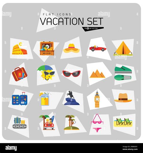 Vacation Icon Set Stock Vector Image Art Alamy