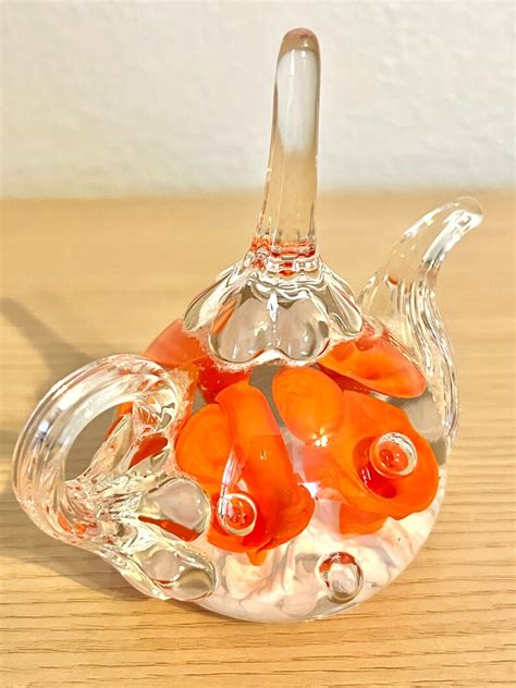 Vintage St Clair Art Glass Teapot Paperweight Etsy