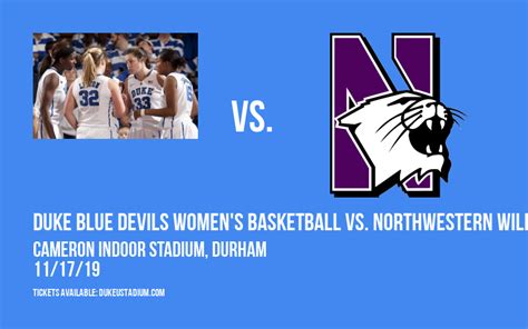 Duke Blue Devils Women's Basketball vs. Northwestern Wildcats Tickets ...