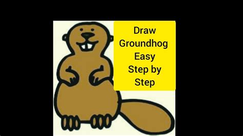 How To Draw A Groundhog Step By Step Easy Youtube