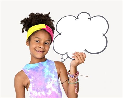 Girl Holding Speech Bubble Isolated Free Photo Rawpixel