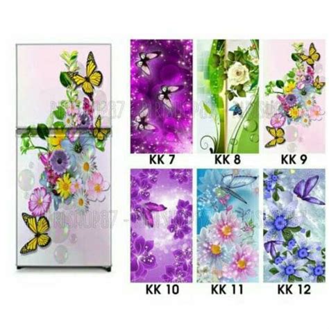 Jual Stiker Kulkas 2 Pintu Motif Fress Flowers Shopee Indonesia