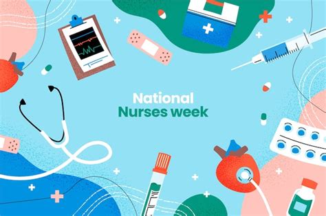 Free Vector Flat Background For National Nurses Week Celebration