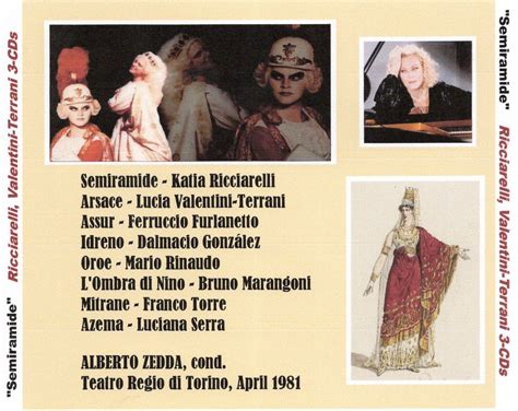 SEMIRAMIDE G Rossini Live 3 CDs Katia Ricciarelli Lucia