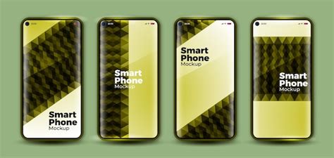 Bunter Geometrischer Hintergrund Realistisches Smartphone Modell