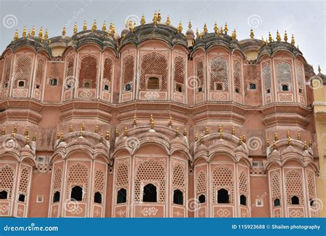 Arquitectura De Rajasthani Del Palacio De Hawa Mahal Jaipur Foto De